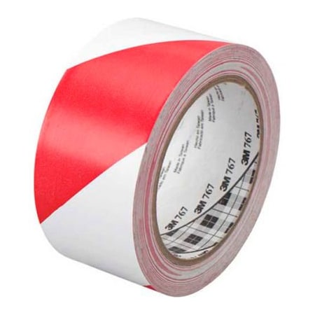 3M 767 Striped Vinyl Tape 2 x 36 Yds 5 Mil Red/White - 2/PACK T9677672PK
